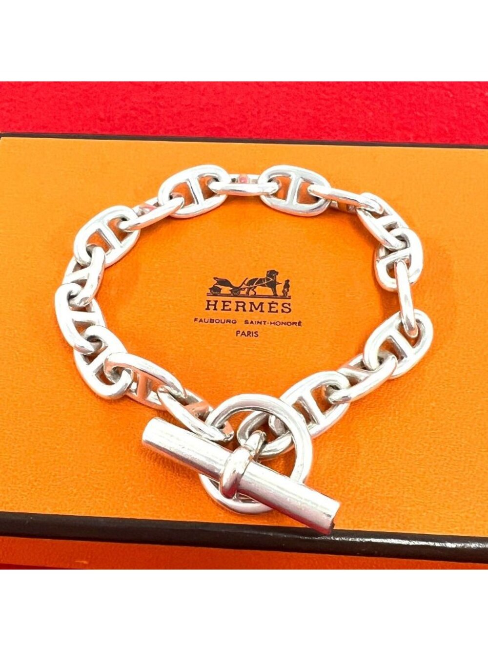 Hermes Chaine D'ancre MM 17 Links Martin Margiela Era Bracelet 925 Sterling